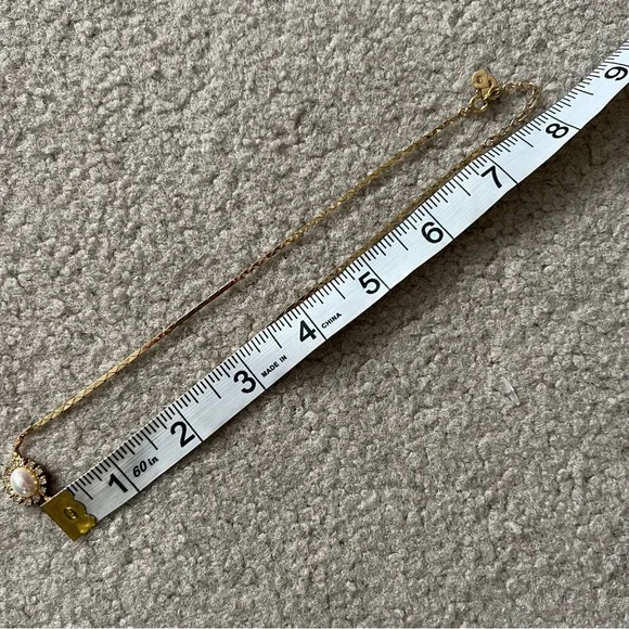 Vintage 1980s Christian Dior Signed Swarovski Crystal Faux Pearl Gold Necklace - Picture 14 of 16